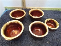 HULL BROWN DRIP POTTERY BOWLS