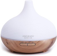 ASAKUKI 300ML Essential Oil Diffuser, Wood Grain