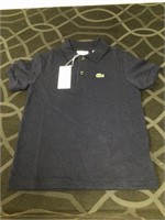 Lacoste Youth Size 6 Navy Polo Shirt NWT