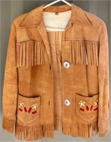 Vintage Leather Fringed Jacket