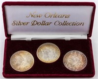 Coin 3 Morgan Silver Dollars 1884-O, 1885-O, 04-O