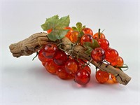 Vintage Lucite Grape Cluster On Driftwood