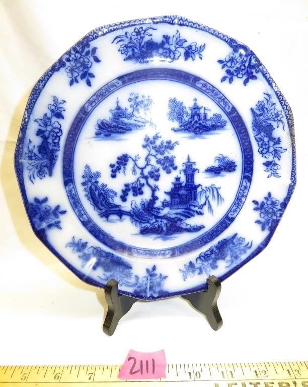 CHAPOO Flow Blue Ironstone Plate by J. Wedgewood