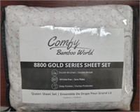 NEW-QUEEN BED SHEET SET-COMFY BAMBOO WORLD