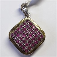 $200  Two-Toned Sterling Silver Ruby Pendant