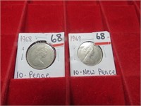 Group of Pence Ten Pence  Coins