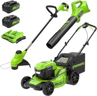 20 Mower+Blower+Trimmer  2 Batteries