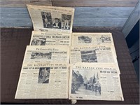 Vintage 1945 WW2 Newspaper Lot 7pc