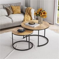 Nesting Coffee Table Set of 2  27 6  Round