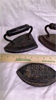 Two vintage  No. 5 irons, Asbestos  Iron