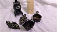 Misc . Cast Iron pieces , pot belt stove shaker