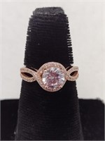 .925 Marked 1.50ct White Topaz Infinity Ring