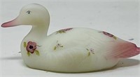 Fenton Hp Berries & Blossoms Duck Artist Signed