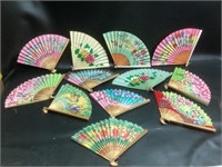 12 Oriental Hand Fans