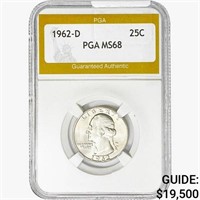 1962-D Washington Silver Quarter PGA MS68