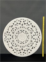 Heavily Carved Wood Round Wall Hanging