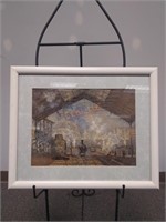 Framed Gare Saint Lazare Claude Monet Art Print