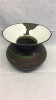 Green Banded Cast Iron Spittoon