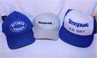 Teepak Danville Illinois: 4 men's ball cap hats -