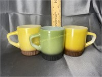 3 fire king coffee mugs