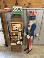 Red, White & Blue 5' Chunky Wood Uncle Sam