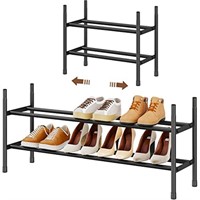 FANHAO 2-Tier Expandable Shoe Rack, Stackable and