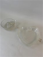 Heart-shaped cake glass pan, vintage juicer