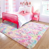 Soft Rainbow Area Rugs for Girls Room