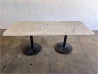 MARBLE TOPPED 80" RESTAURANT TABLE