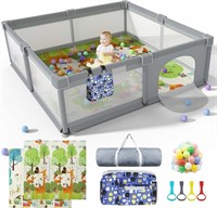 LUTIKAING 79"x71" Baby Playpen with Mat