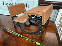Mini cast iron school desk