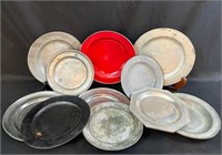 Rare pewter/enamelware Plates (see description)