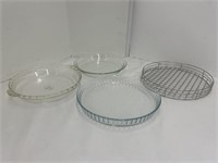 3 Pyrex Glass Bowls With Metal Cookie Cooling