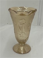 Vintage Janette Marigold Carnival Glass Vase