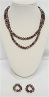 RUBY IN ZOSITE NECKLACE SET