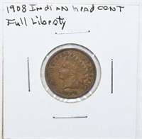 COIN - 1908 FULL LIBERTY INDIAN HEAD CENT