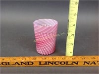 Victorian EAPG Cranberry Striped Glass Tumbler