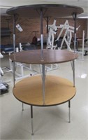 (3) Round top tables with adjustable height legs.