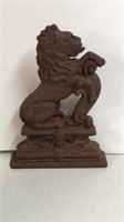 Antique Cast Iron Lion Rampant Door Stop 14"