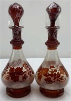 10in Glass Wine Decanters Numbered