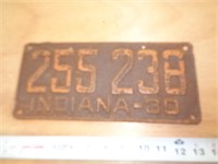 1930  INDIANA LICENSE PLATE