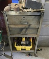 Metal industrial cart and contents