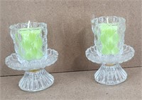 2pc Quilt Partylite Candle Holders