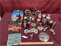 Lot of Motorcycles: Ceramic, Toys and More