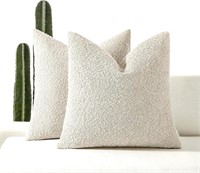ROMANDECO Boucle Decorative Throw Pillow Covers fo