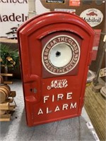 RED FIRE ALARM BOX COMPLETE WITH KEY & PHONE