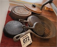 Assorted cast iron pans