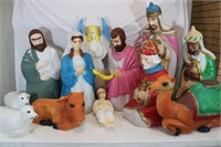 1980s Empire Nativity Blow Mold Set 12 Pcs.