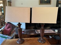 Vintage Dark Wood Table Lamps