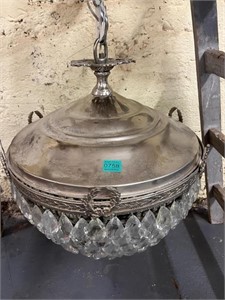 Very Decorative Silver and Glass Bag Chandelier